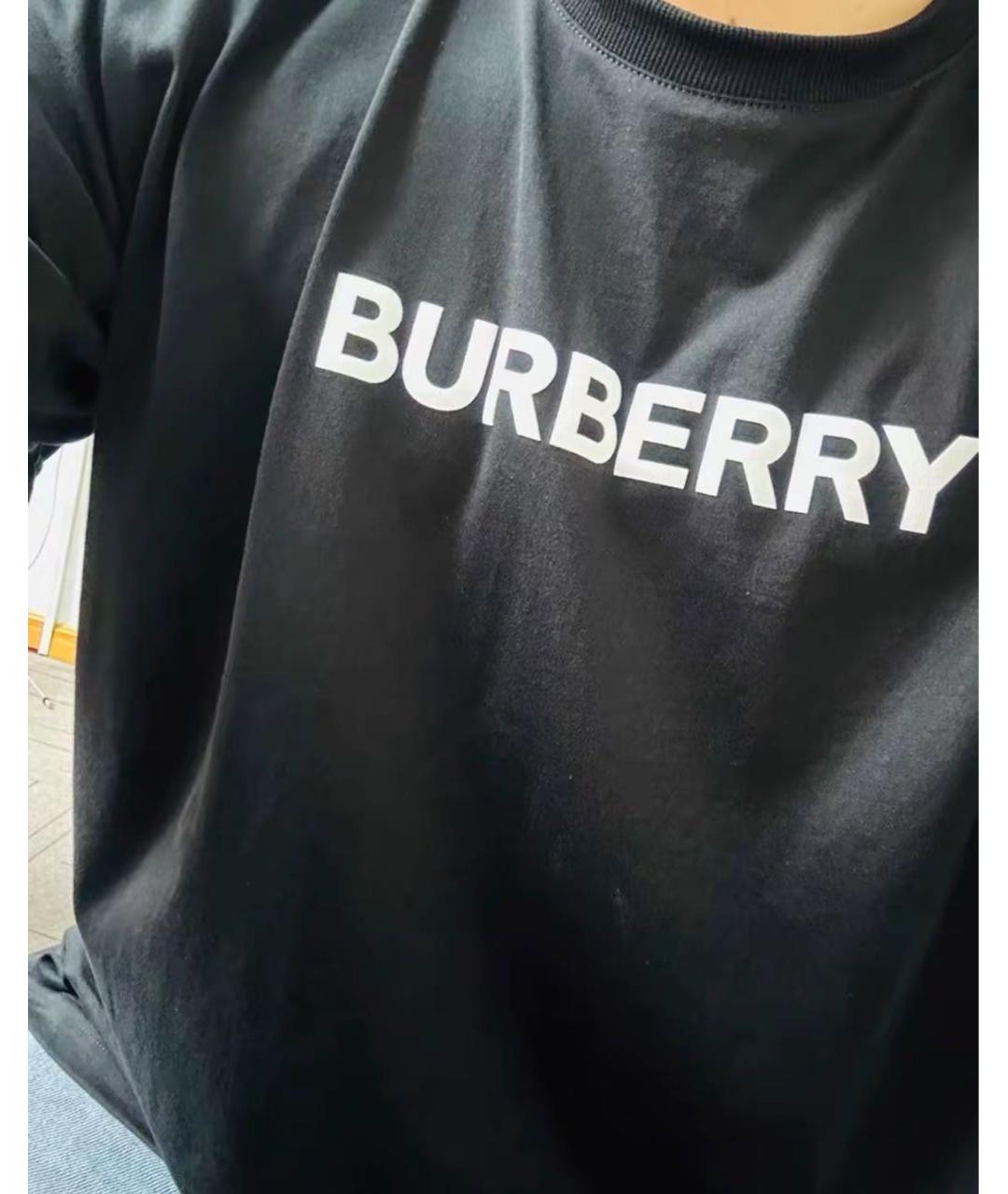 BURBERRY Черная хлопковая футболка, фото 6