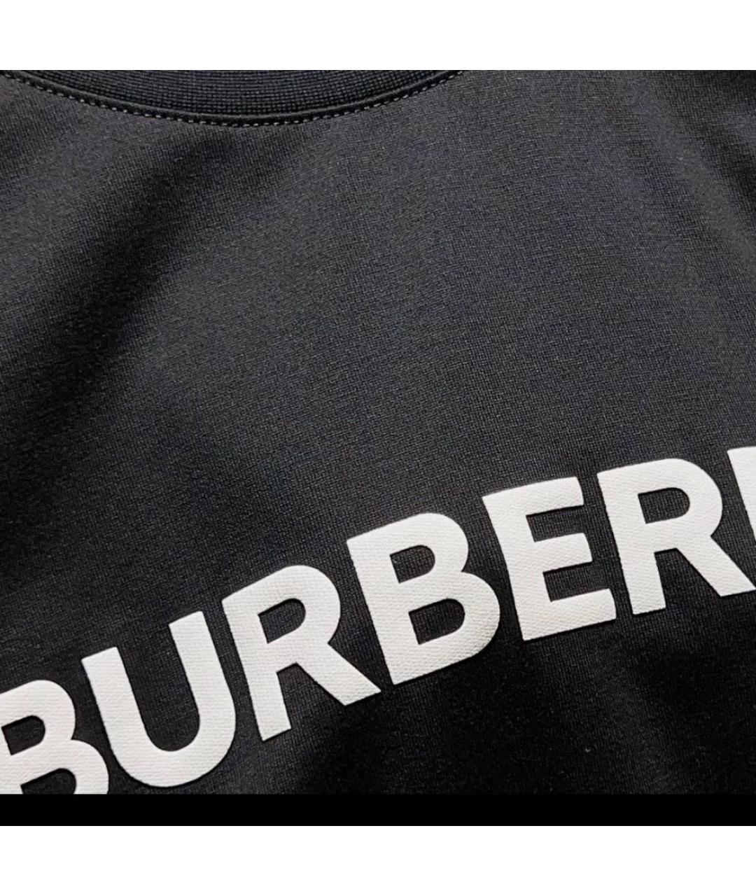 BURBERRY Черная хлопковая футболка, фото 8