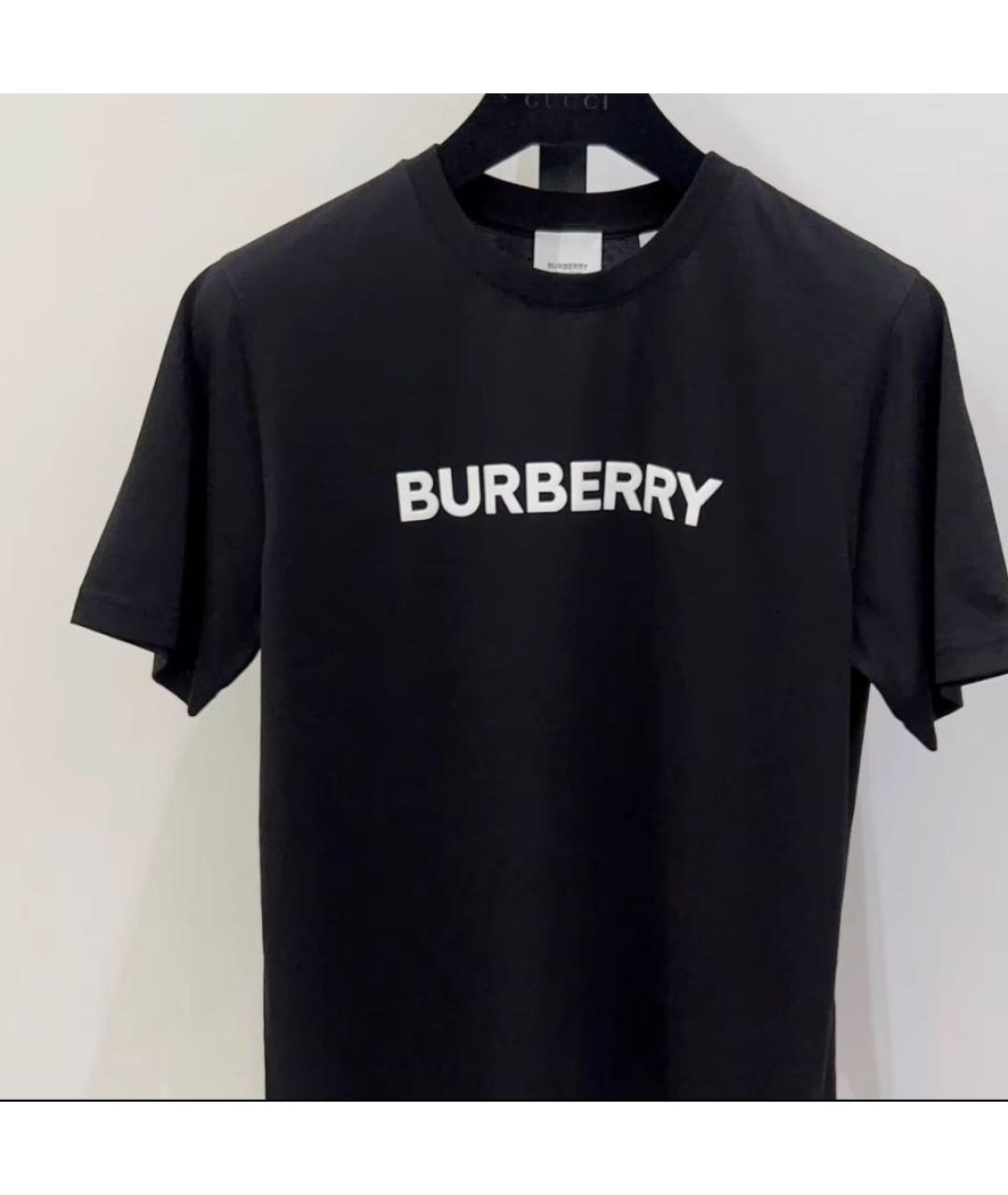 BURBERRY Черная хлопковая футболка, фото 5