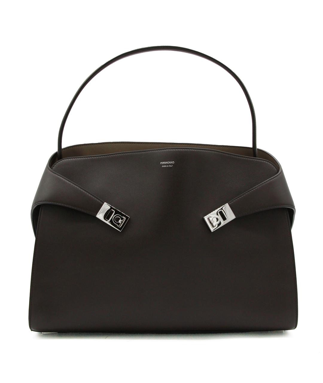 FERRAGAMO Коричневая кожаная сумка тоут, фото 1