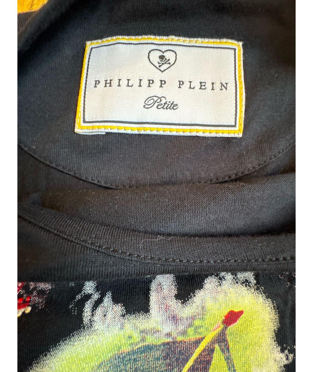 PHILIPP PLEIN Черный хлопковый детская футболка / топ, фото 5