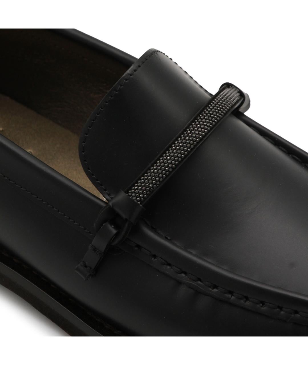 BRUNELLO CUCINELLI Черные кожаные лоферы, фото 4