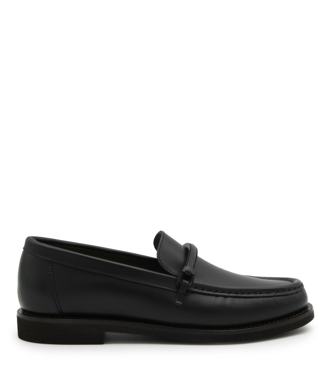 BRUNELLO CUCINELLI Черные кожаные лоферы, фото 1