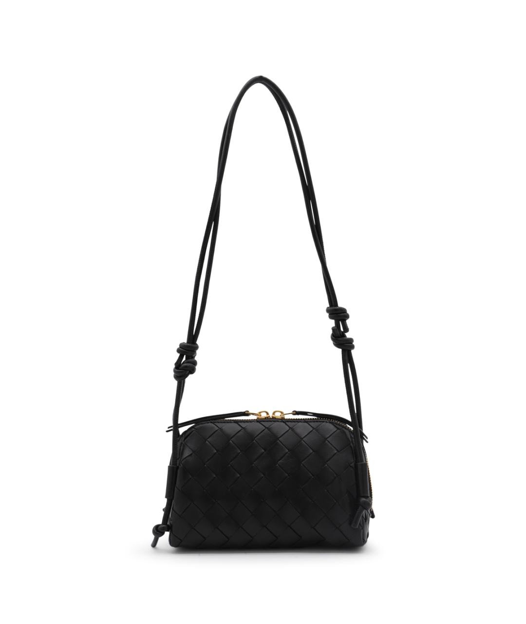 BOTTEGA VENETA Черная кожаная сумка через плечо, фото 1