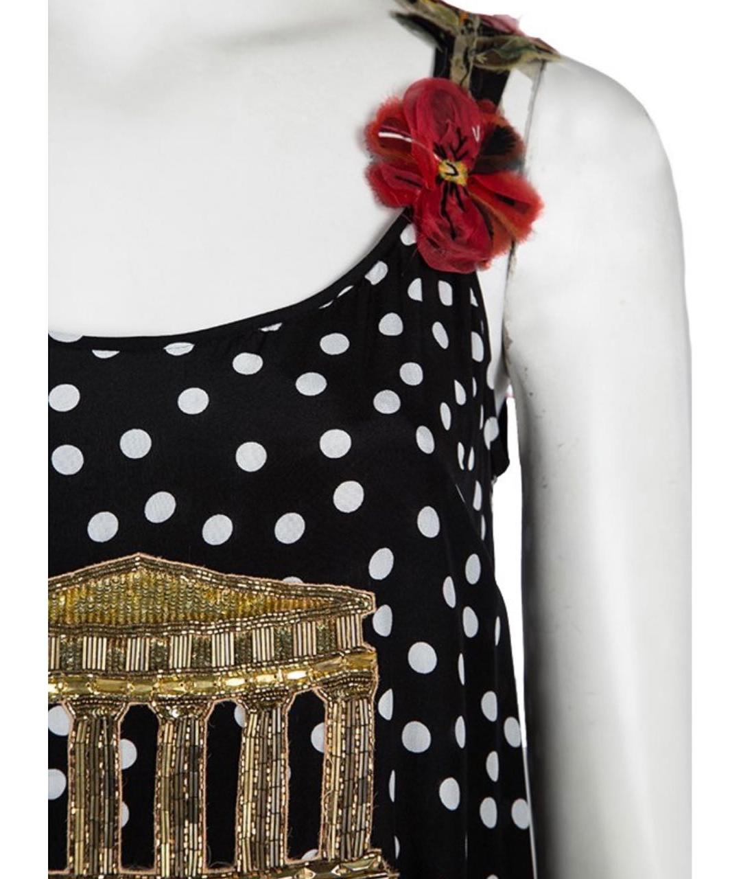 DOLCE&GABBANA Черное шелковое повседневное платье, фото 3