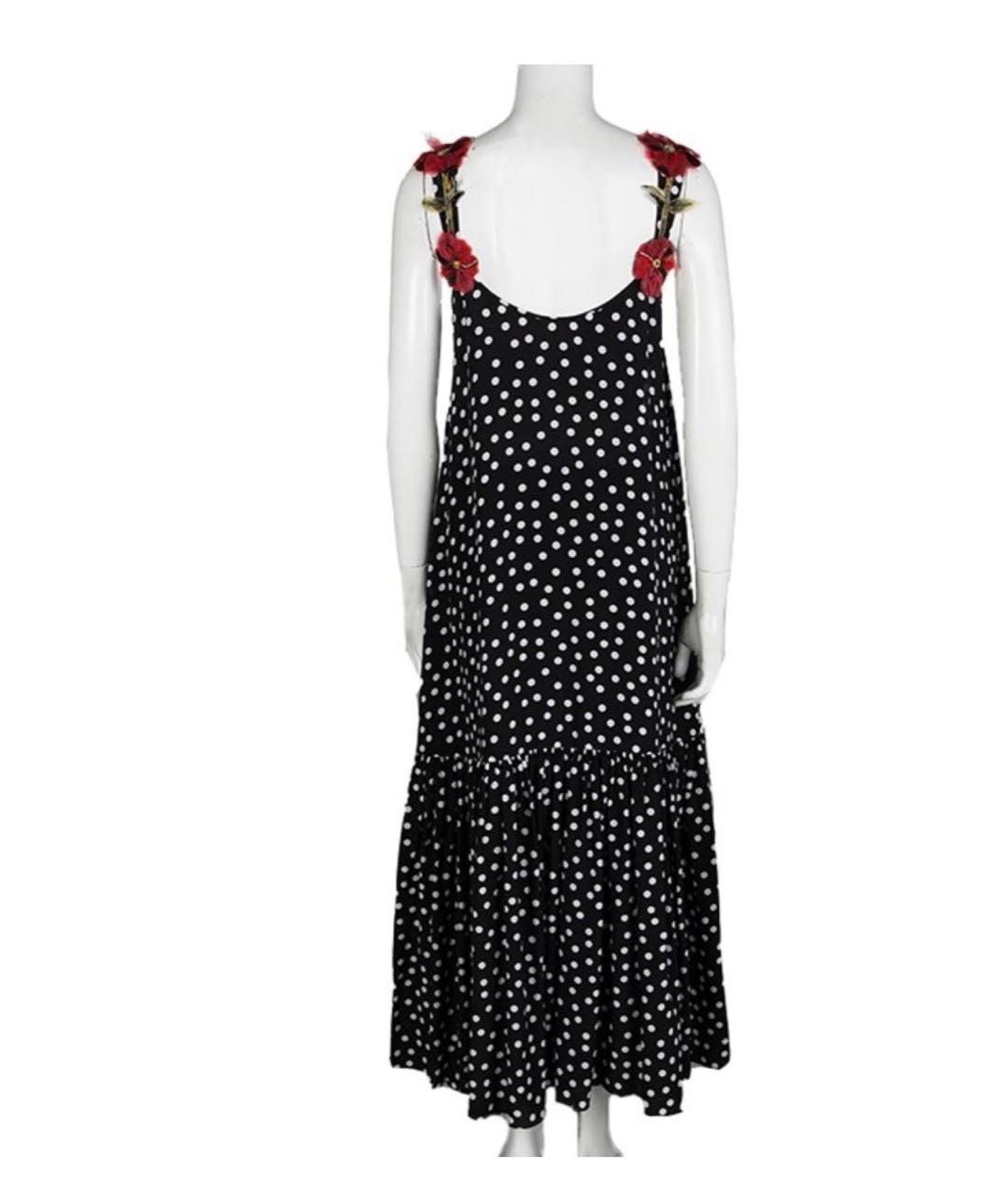 DOLCE&GABBANA Черное шелковое повседневное платье, фото 2