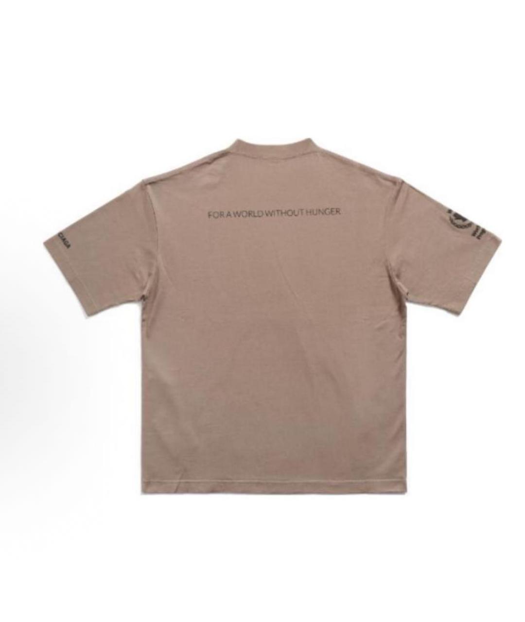 BALENCIAGA Бежевая футболка, фото 2