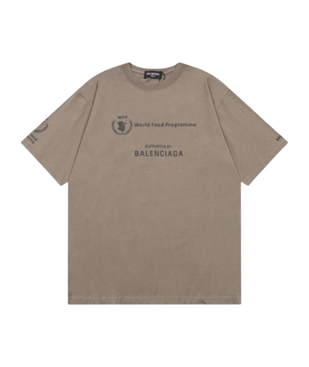 BALENCIAGA Бежевая футболка, фото 10