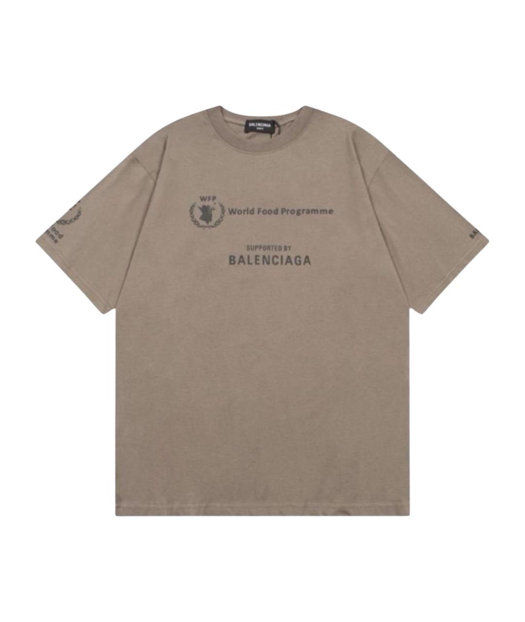 BALENCIAGA Бежевая футболка, фото 1