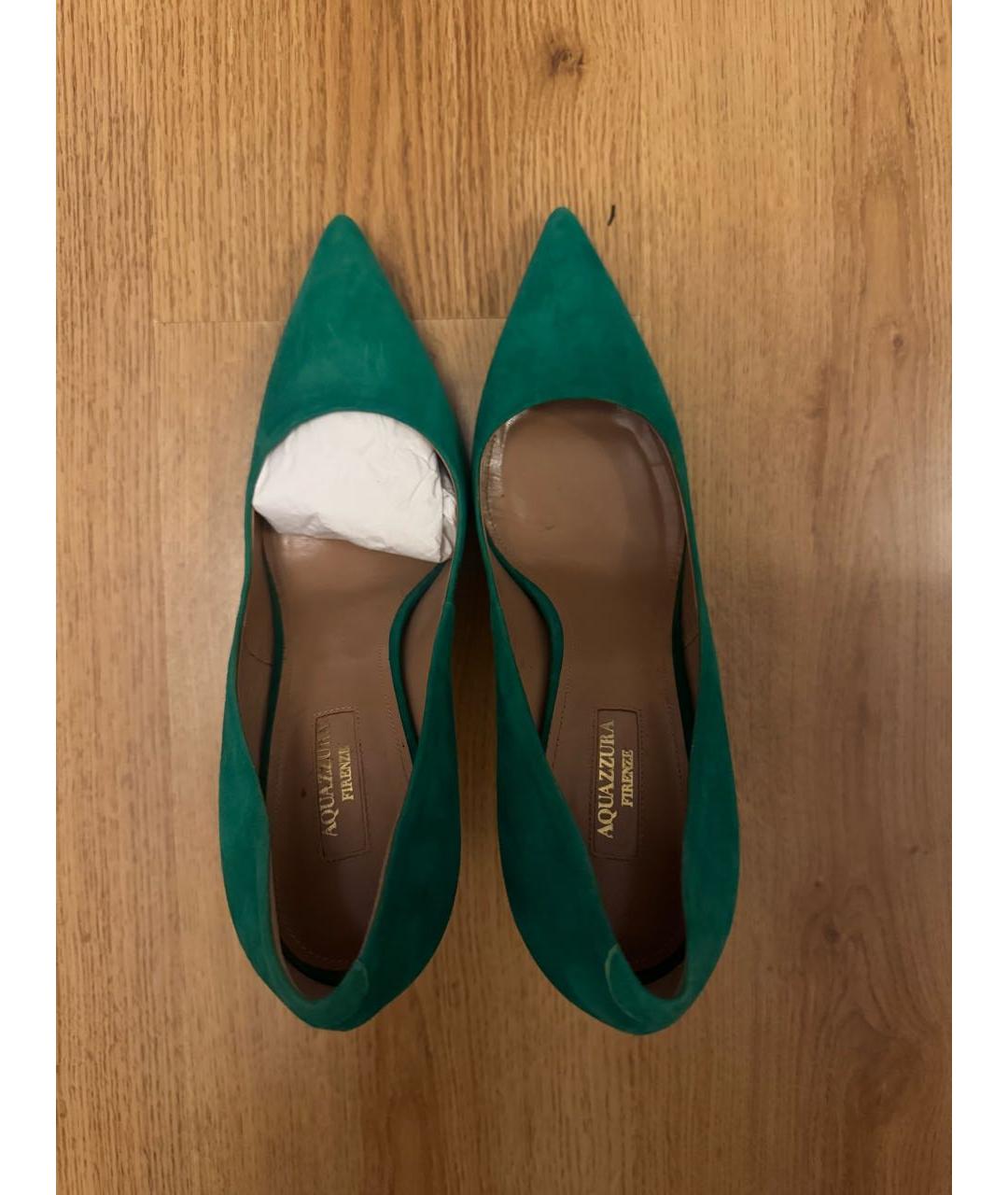 AQUAZZURA Зеленые замшевые туфли, фото 3