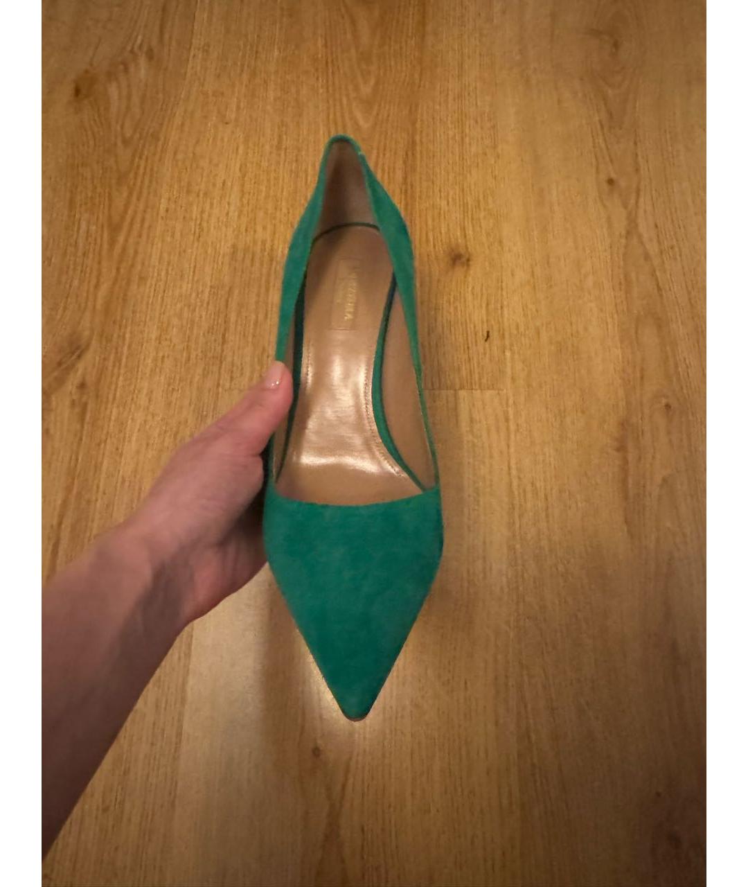 AQUAZZURA Зеленые замшевые туфли, фото 2
