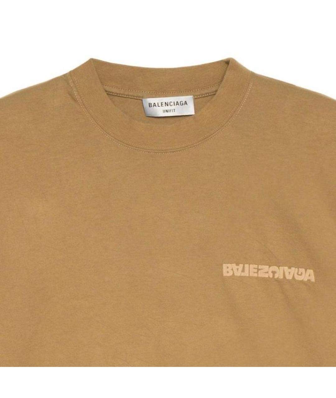 BALENCIAGA Бежевая футболка, фото 5