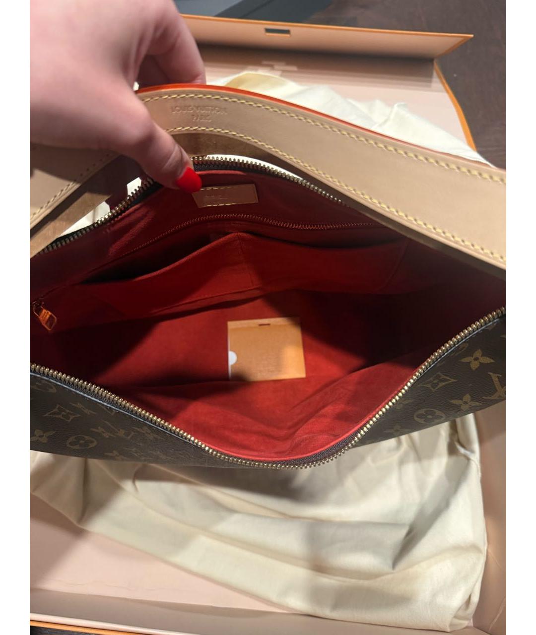 LOUIS VUITTON Коричневая сумка с короткими ручками, фото 4