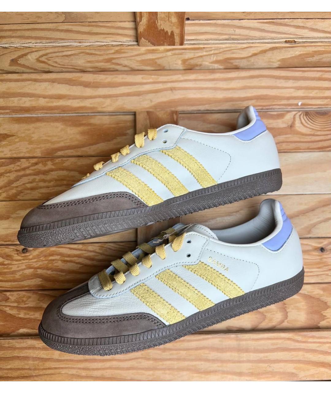 ADIDAS Белые кожаные кроссовки, фото 4