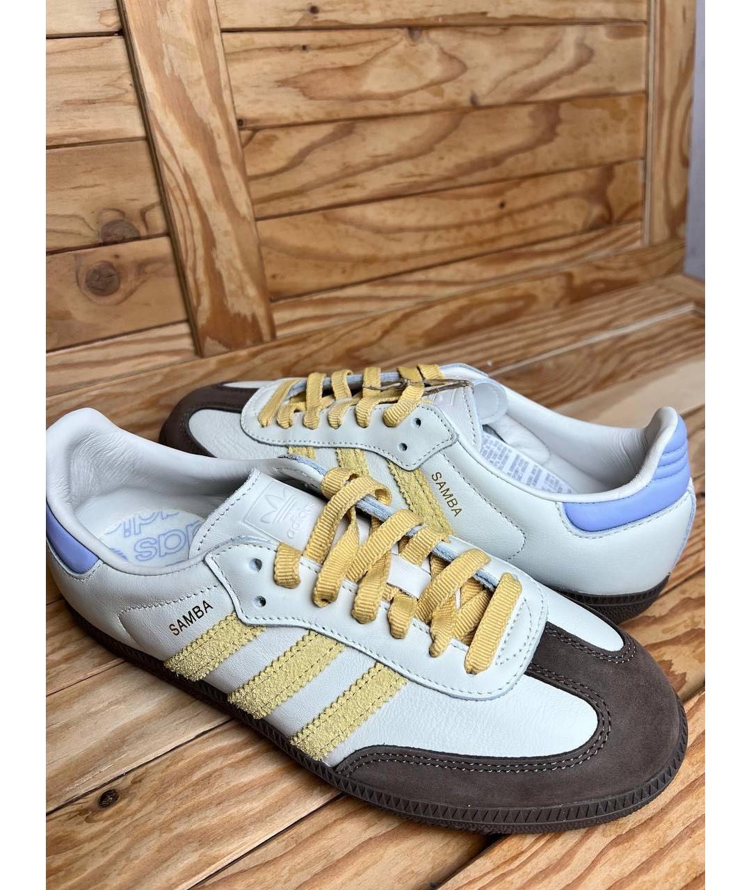 ADIDAS Белые кожаные кроссовки, фото 3