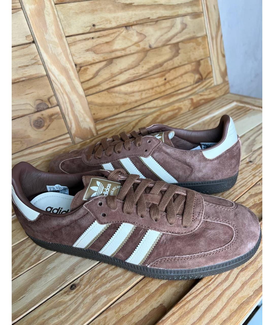 ADIDAS Коричневые замшевые низкие кроссовки / кеды, фото 3