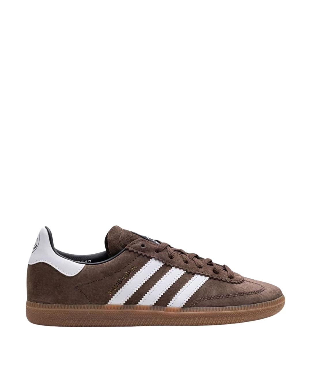 ADIDAS Коричневые замшевые низкие кроссовки / кеды, фото 1