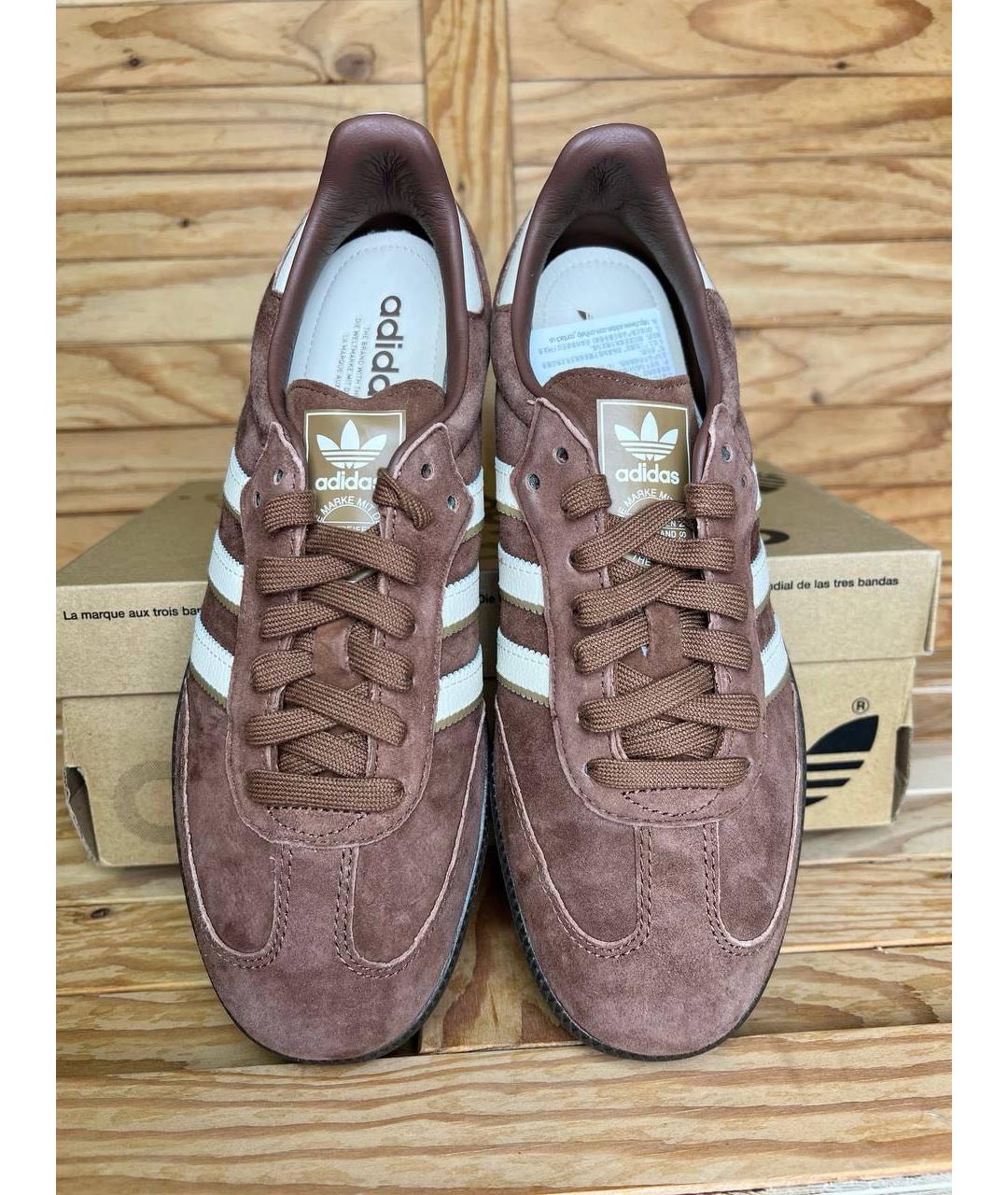 ADIDAS Коричневые замшевые кроссовки, фото 5