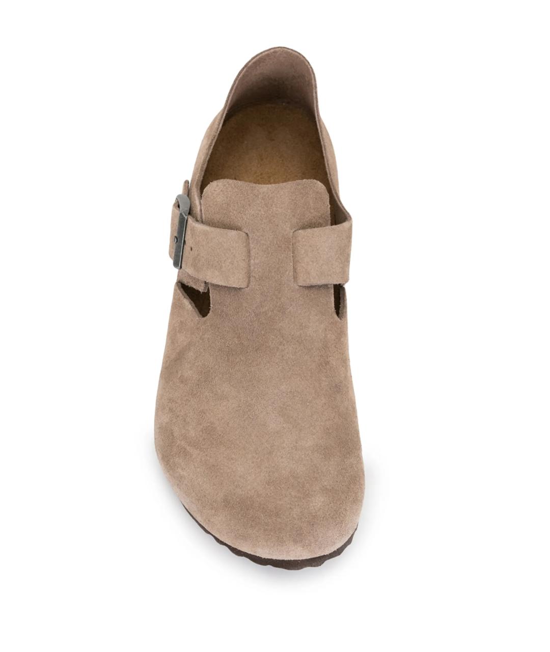 BIRKENSTOCK Бежевые замшевые босоножки, фото 4
