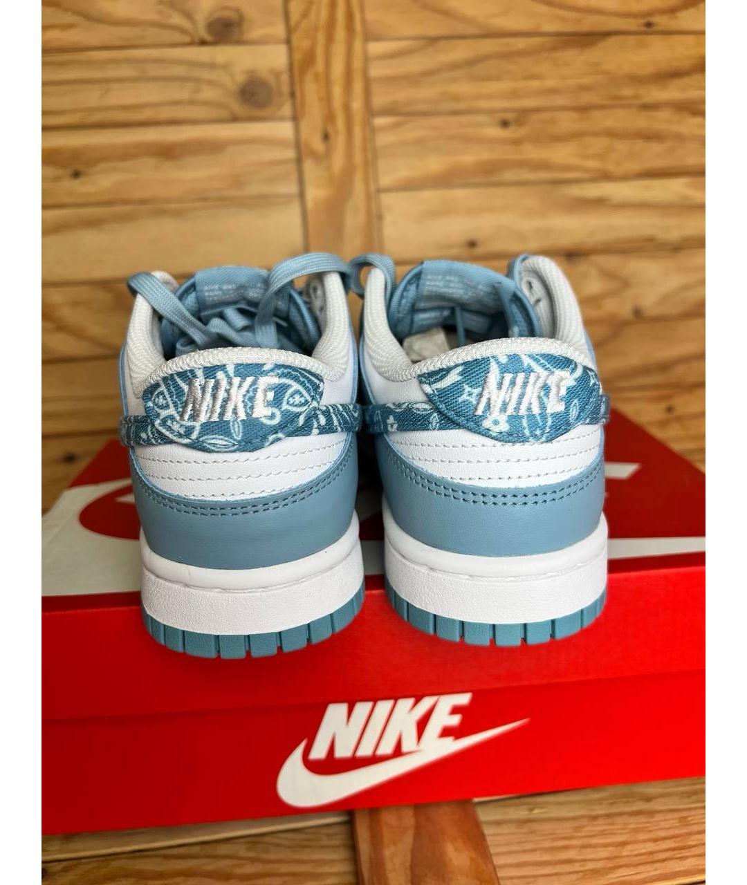 NIKE Голубые кожаные кроссовки, фото 5