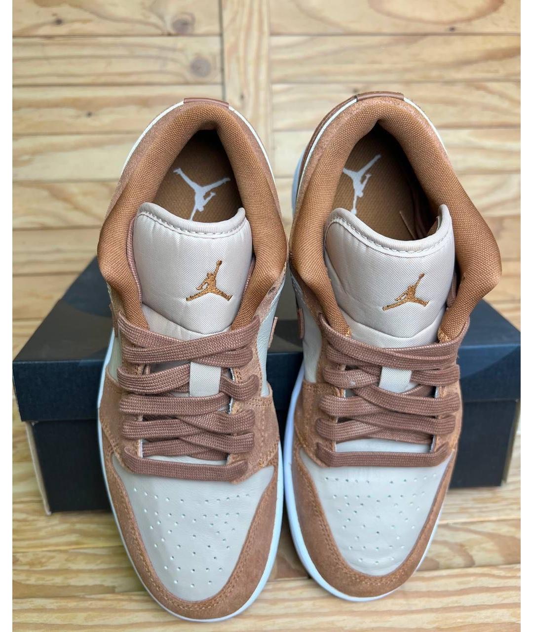 NIKE Коричневые кожаные низкие кроссовки / кеды, фото 5