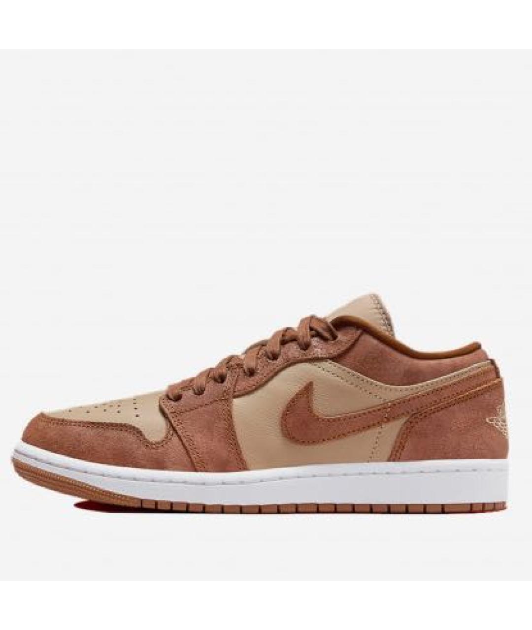 NIKE Коричневые кожаные низкие кроссовки / кеды, фото 8