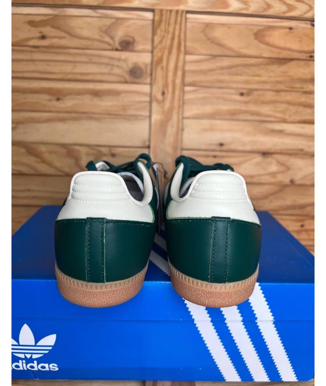 ADIDAS Зеленые кожаные кроссовки, фото 4