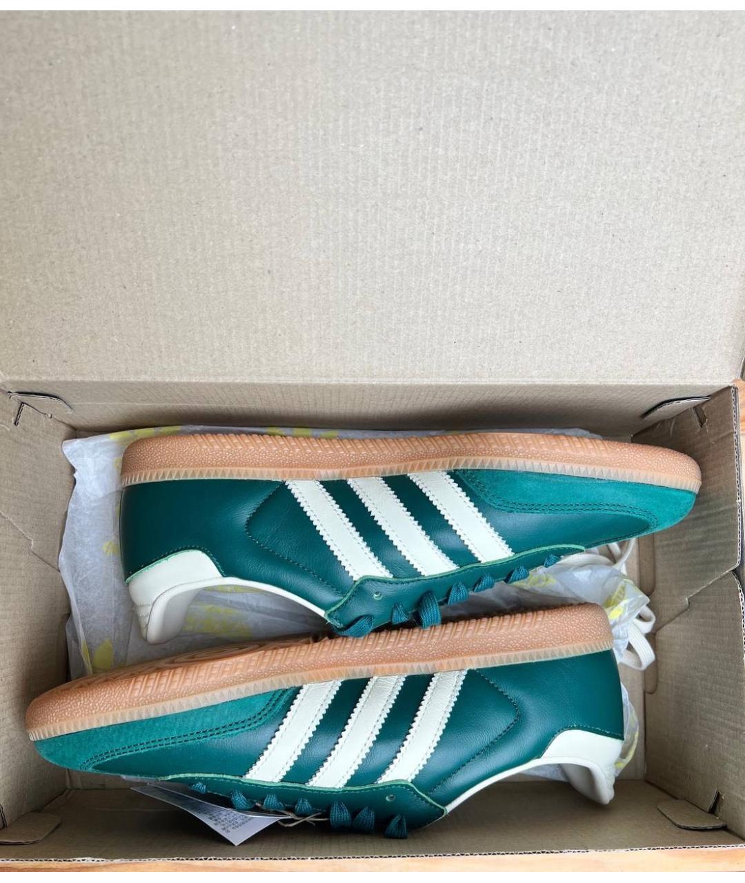 ADIDAS Зеленые кожаные кроссовки, фото 5