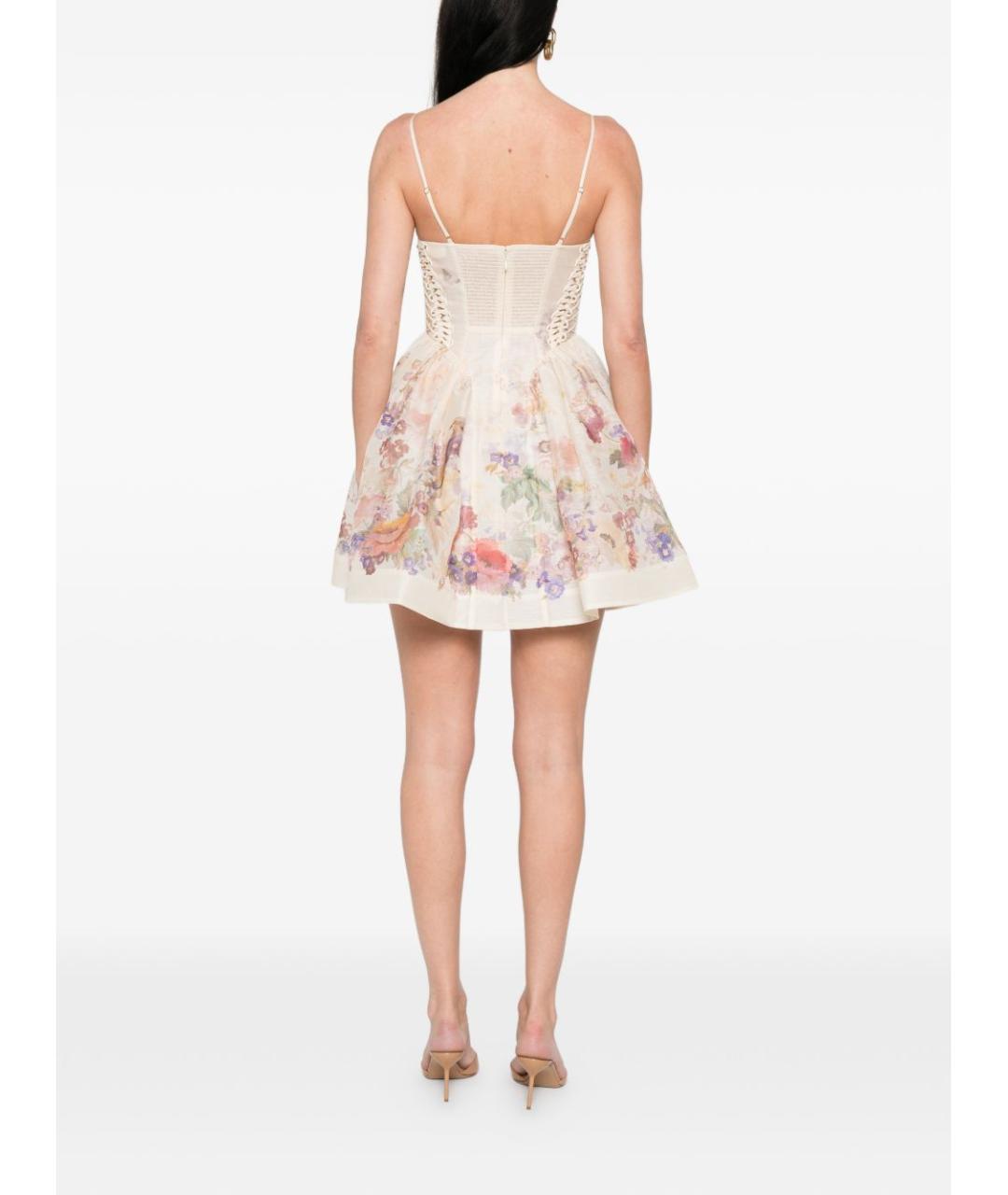 ZIMMERMANN Бежевое льняное повседневное платье, фото 3