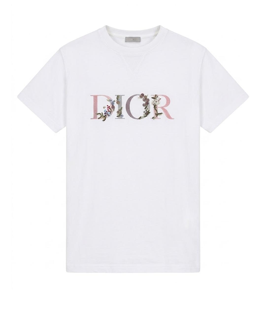 CHRISTIAN DIOR Белая хлопковая футболка, фото 1