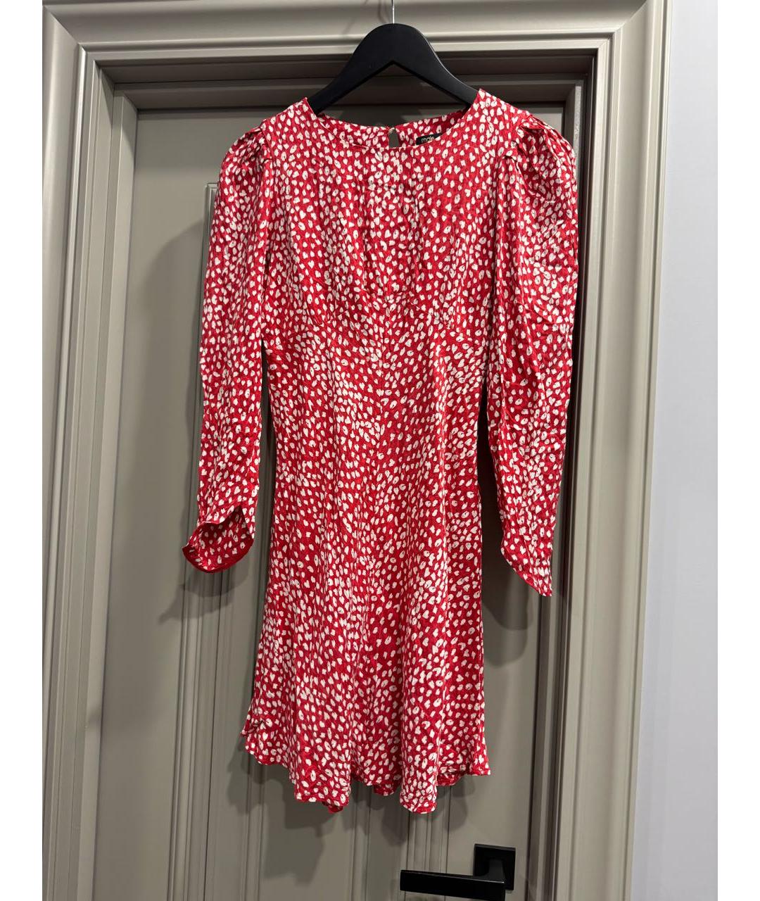 MAJE Красное вискозное повседневное платье, фото 8