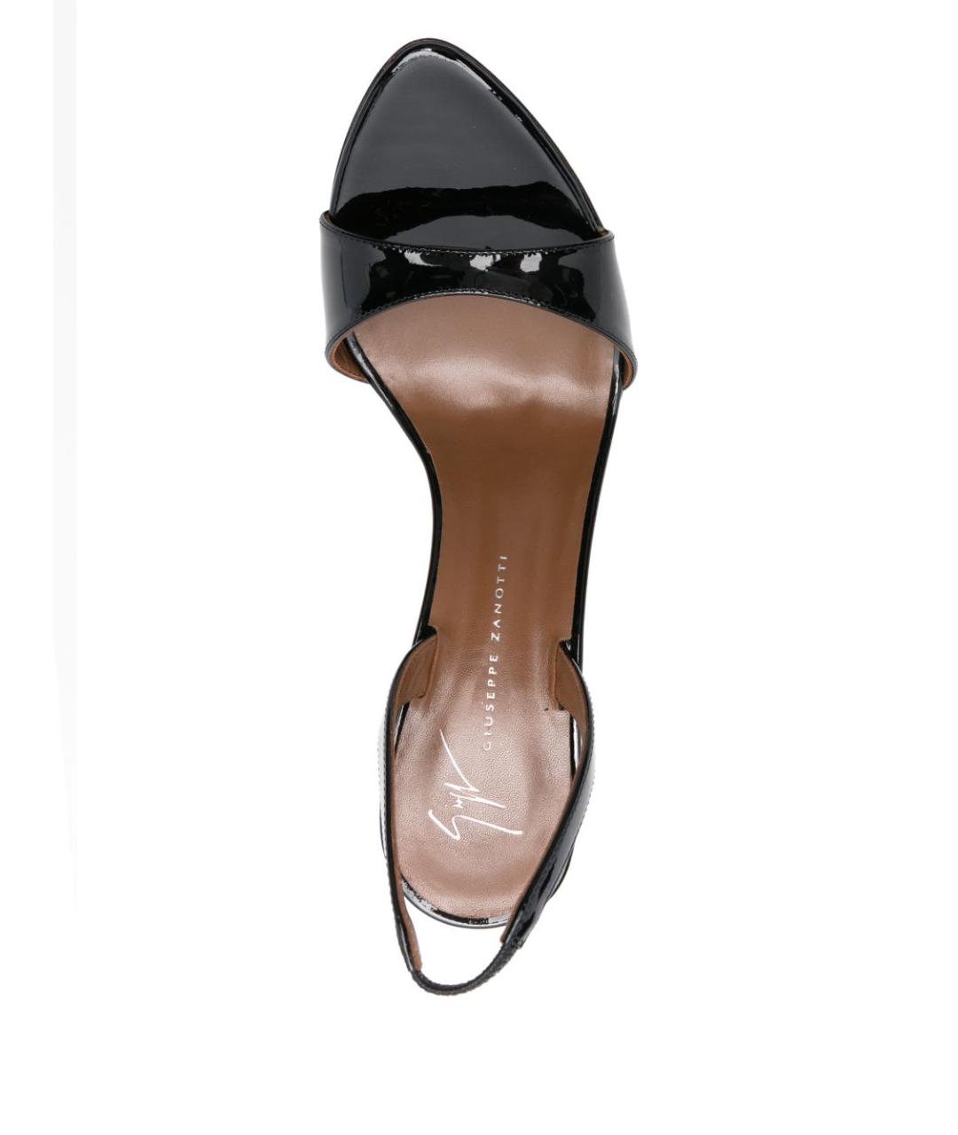 GIUSEPPE ZANOTTI DESIGN Черные кожаные босоножки, фото 3