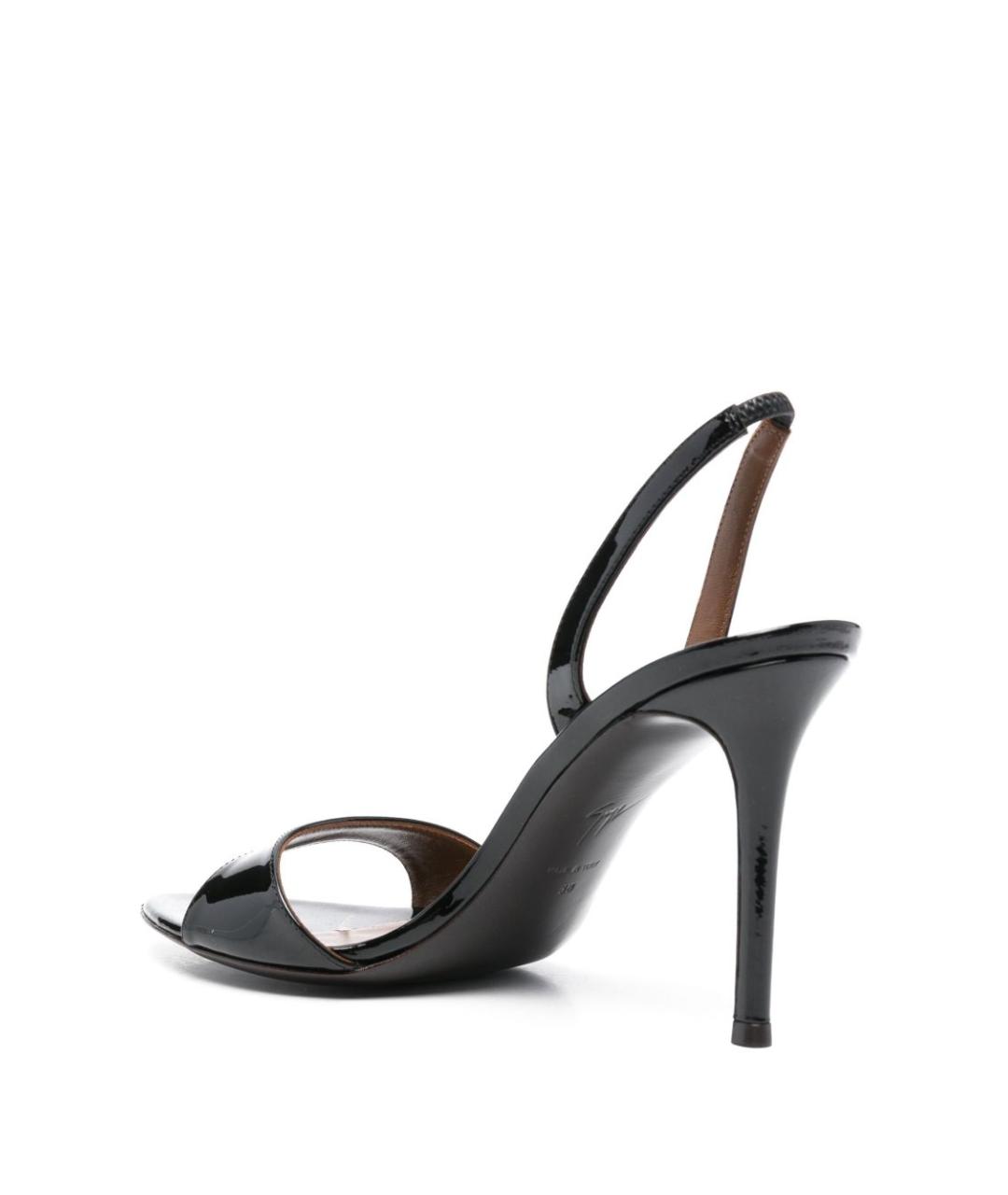 GIUSEPPE ZANOTTI DESIGN Черные кожаные босоножки, фото 2