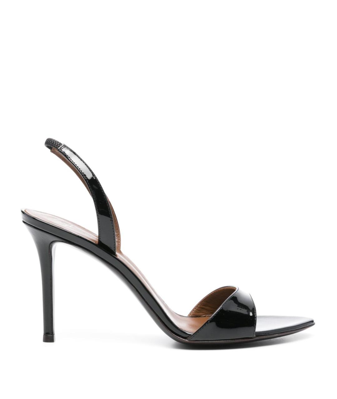 GIUSEPPE ZANOTTI DESIGN Черные кожаные босоножки, фото 1