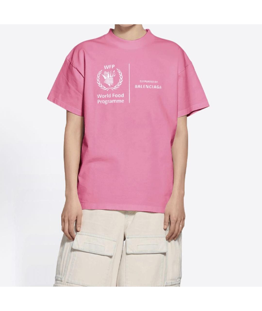 BALENCIAGA Розовая футболка, фото 4