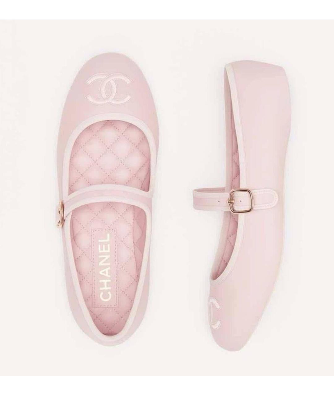 CHANEL Розовые кожаные балетки, фото 7