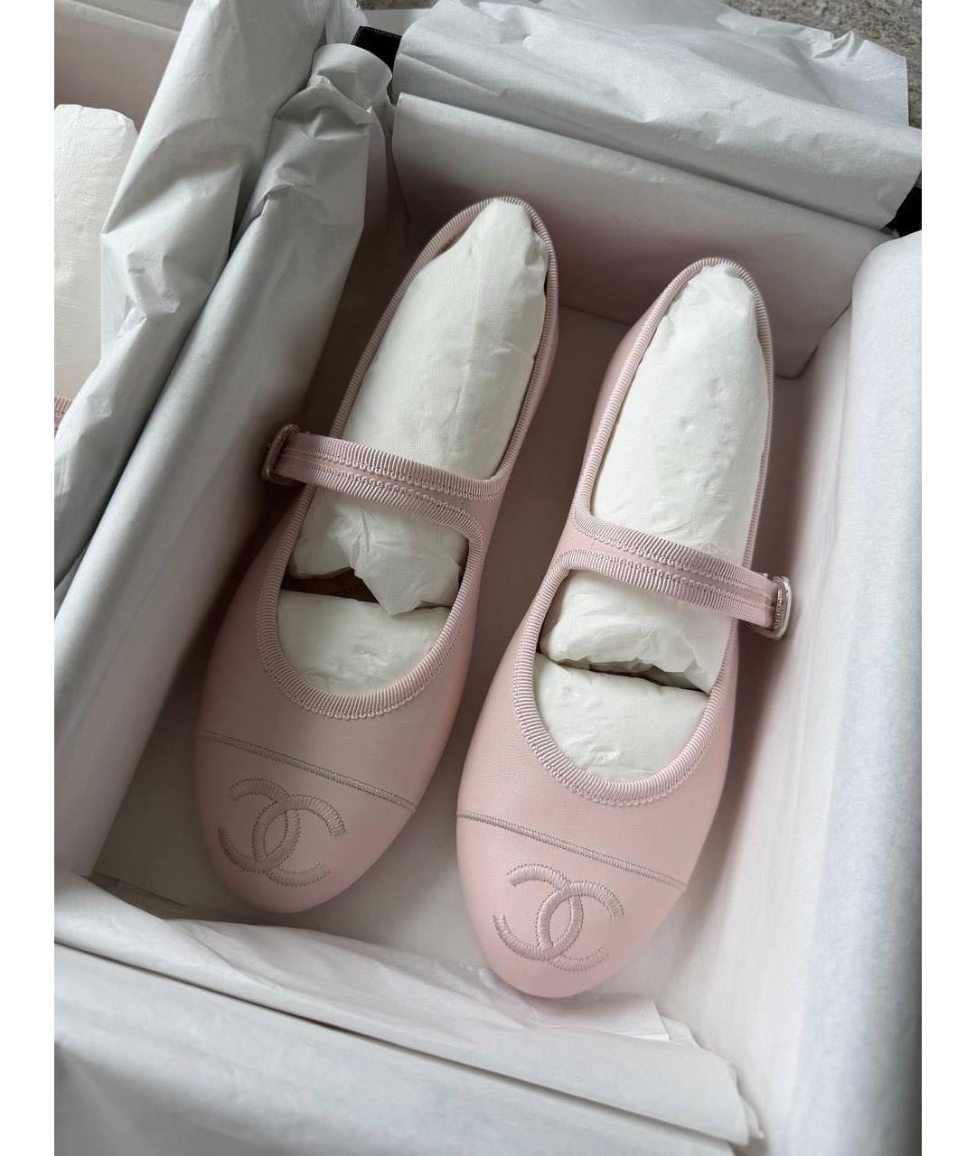 CHANEL Розовые кожаные балетки, фото 5