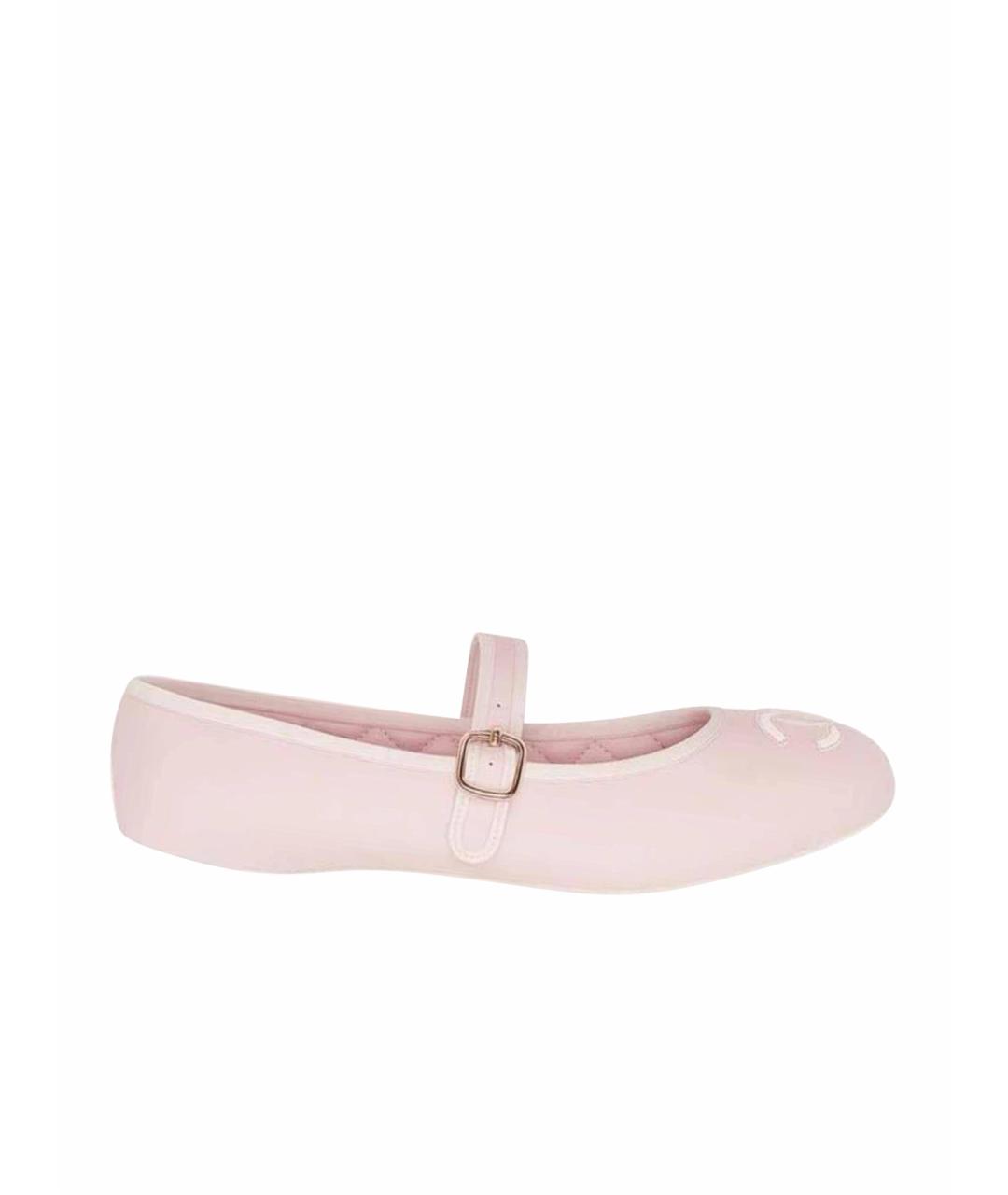 CHANEL Розовые кожаные балетки, фото 1