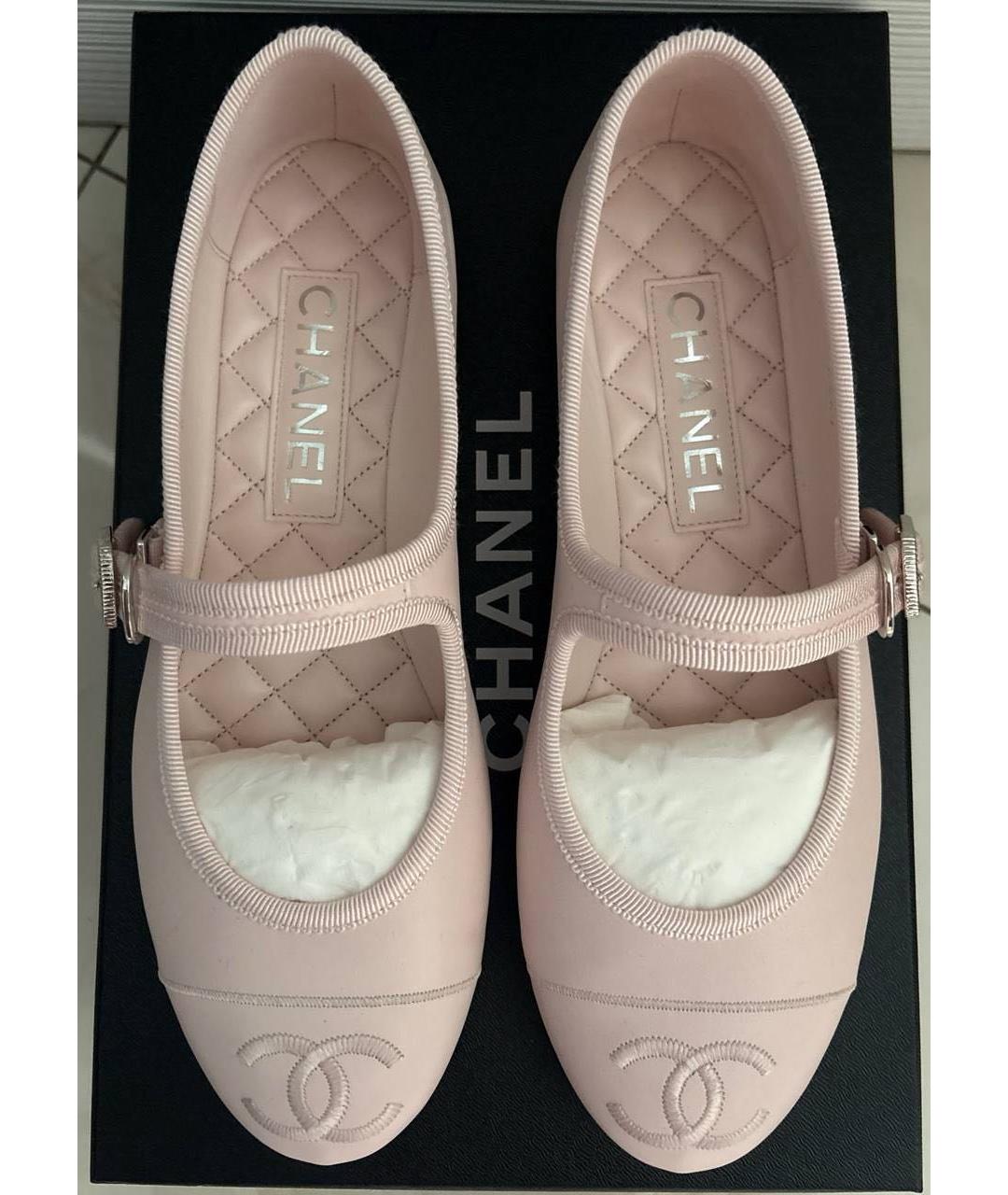 CHANEL Розовые кожаные балетки, фото 3