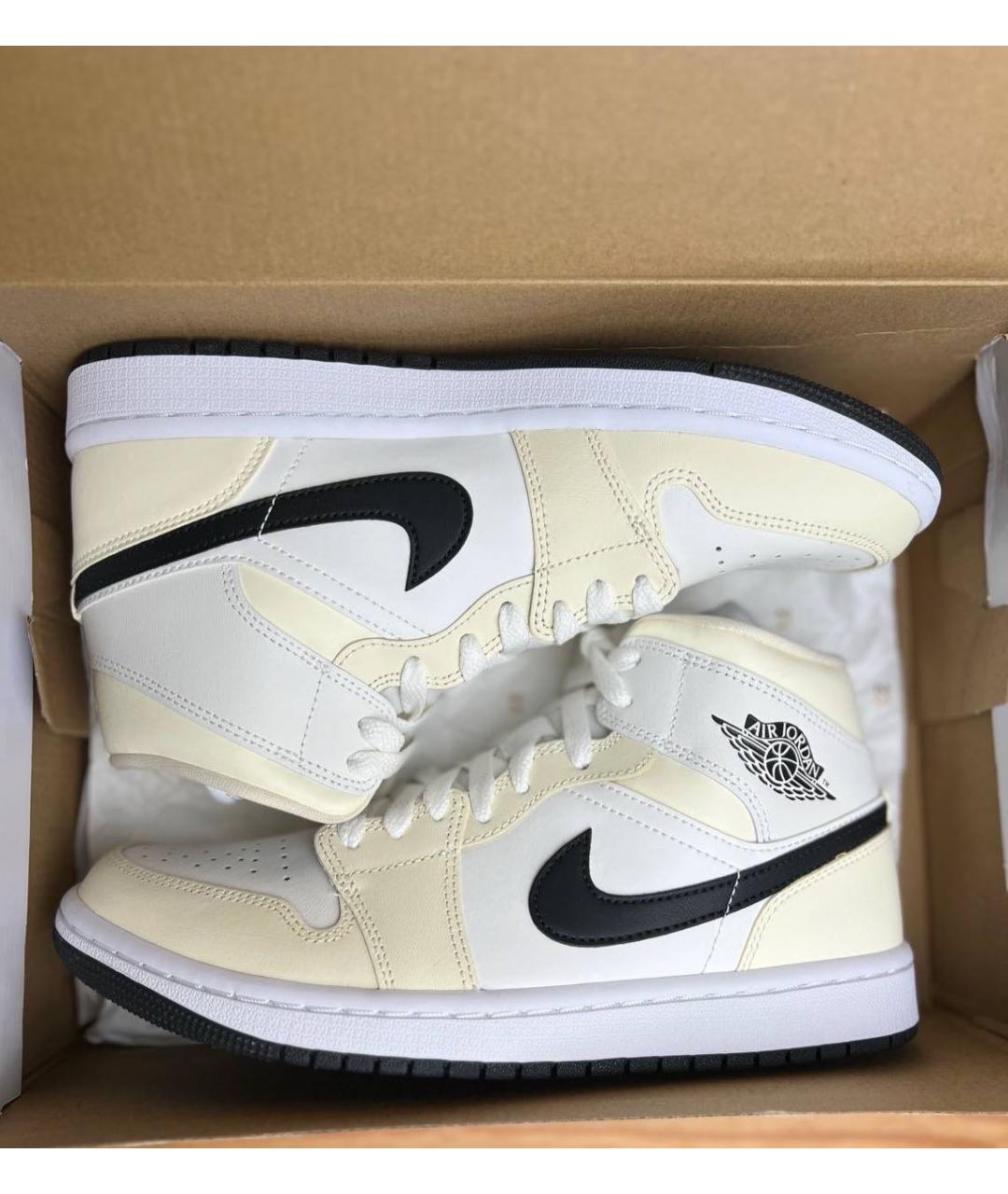 NIKE Белые кожаные низкие кроссовки / кеды, фото 5