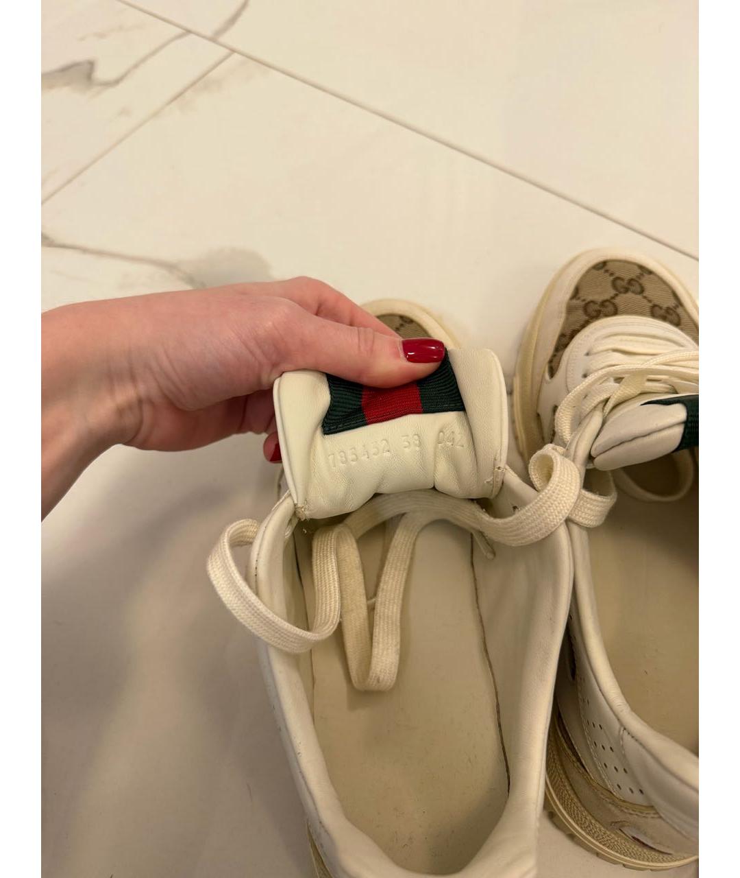 GUCCI Бежевые кеды, фото 5