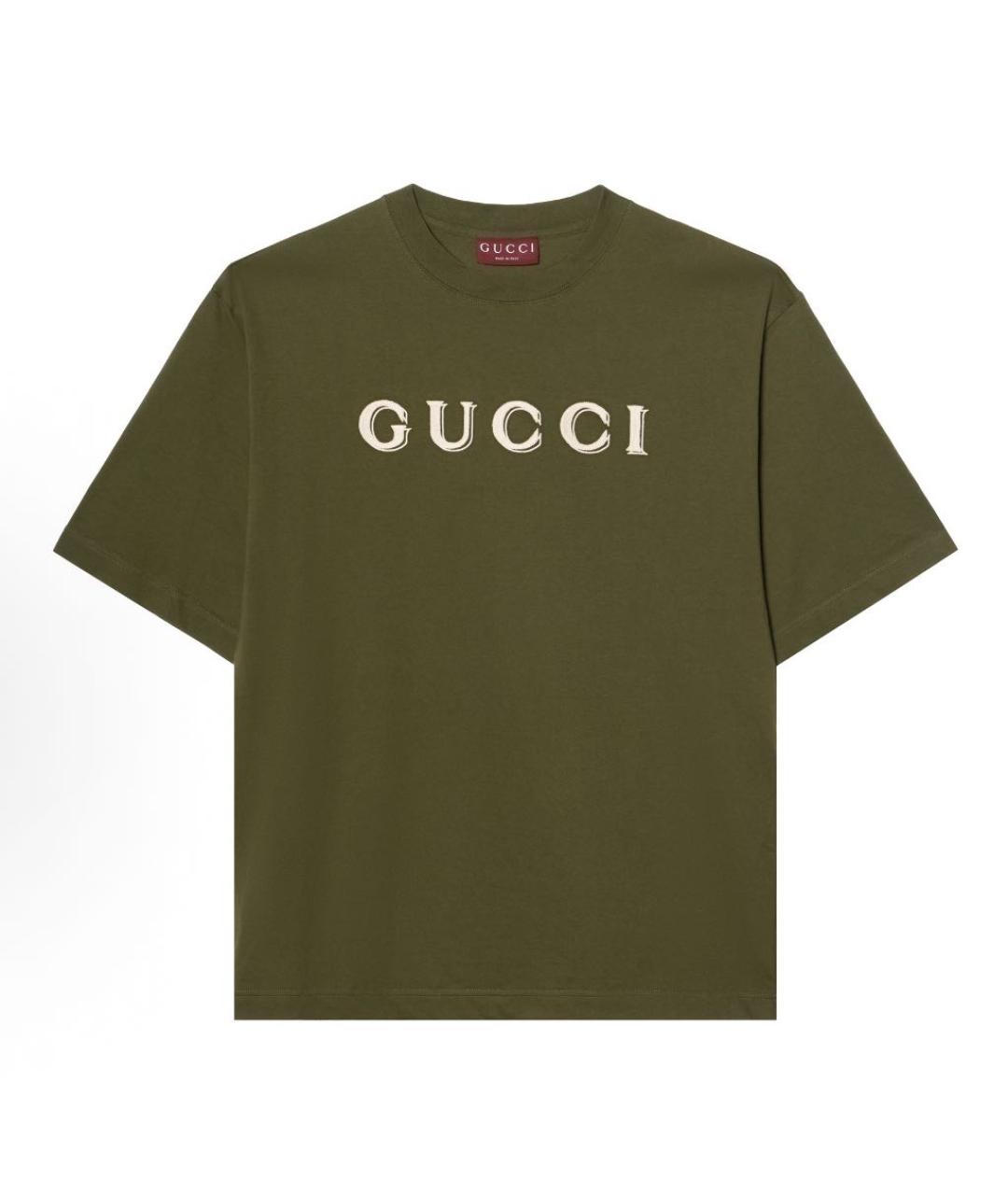 GUCCI Хаки футболка, фото 9