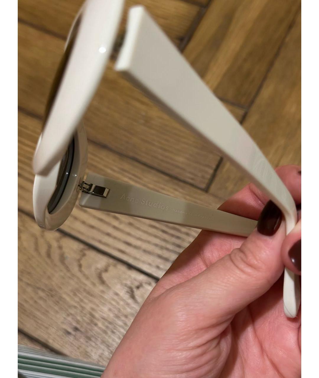 ACNE STUDIOS Белые пластиковые солнцезащитные очки, фото 3
