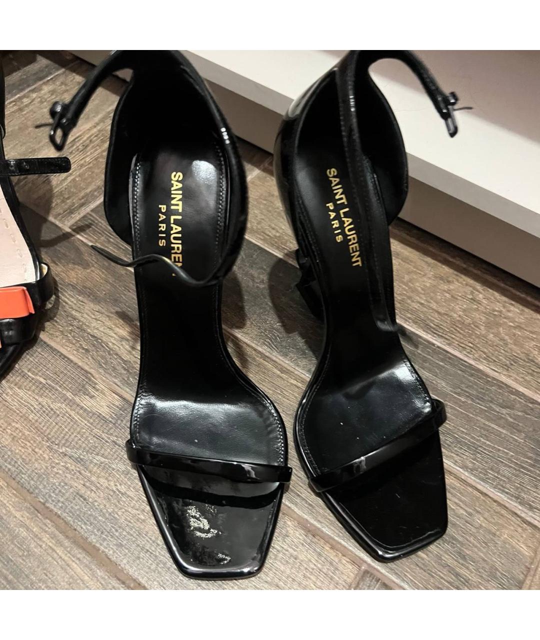 SAINT LAURENT Черные туфли из лакированной кожи, фото 5