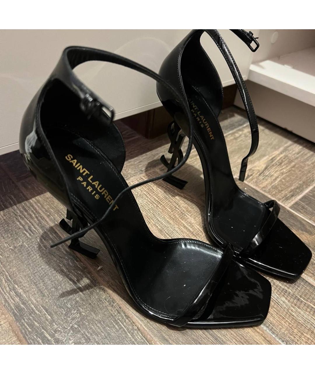 SAINT LAURENT Черные туфли из лакированной кожи, фото 2