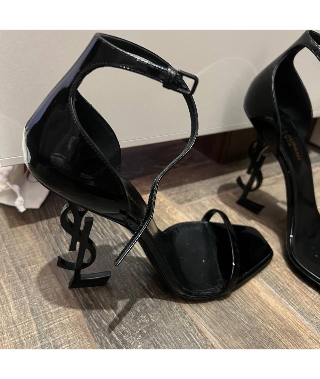 SAINT LAURENT Черные туфли из лакированной кожи, фото 3
