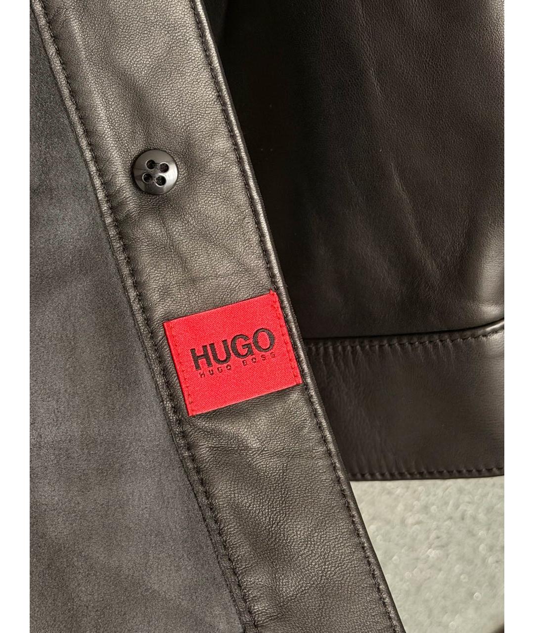 HUGO BOSS Черная кожаная куртка, фото 3
