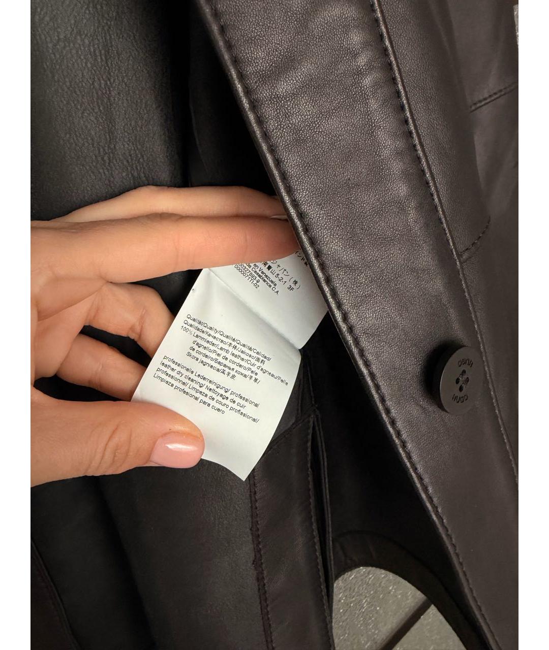 HUGO BOSS Черная кожаная куртка, фото 7