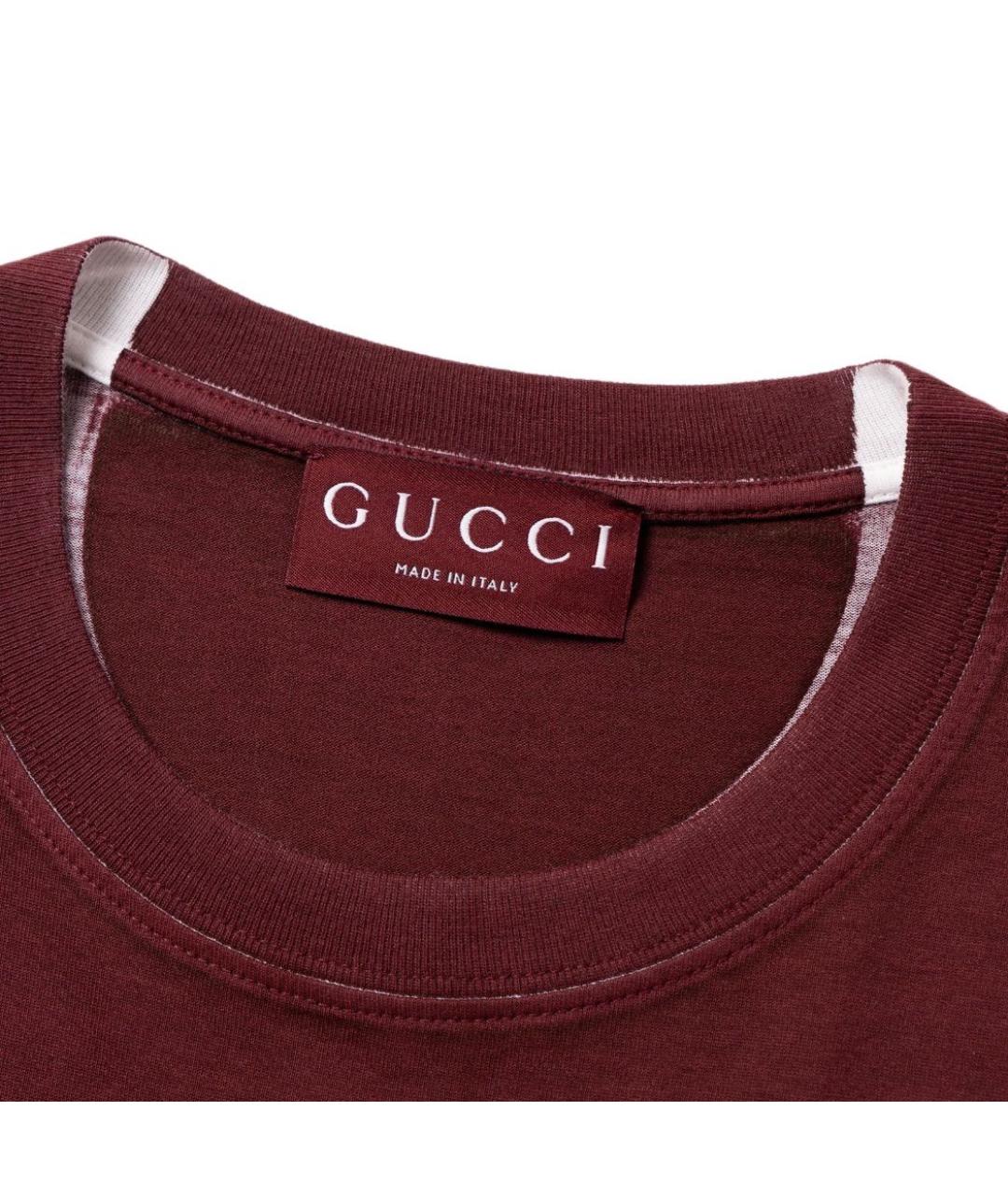 GUCCI Бордовая футболка, фото 3