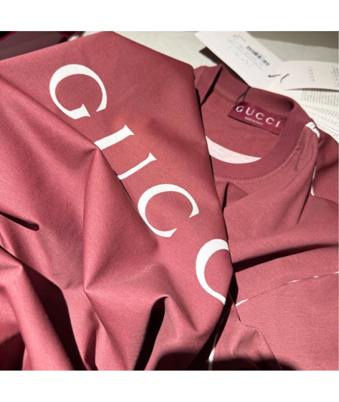 GUCCI Бордовая футболка, фото 6